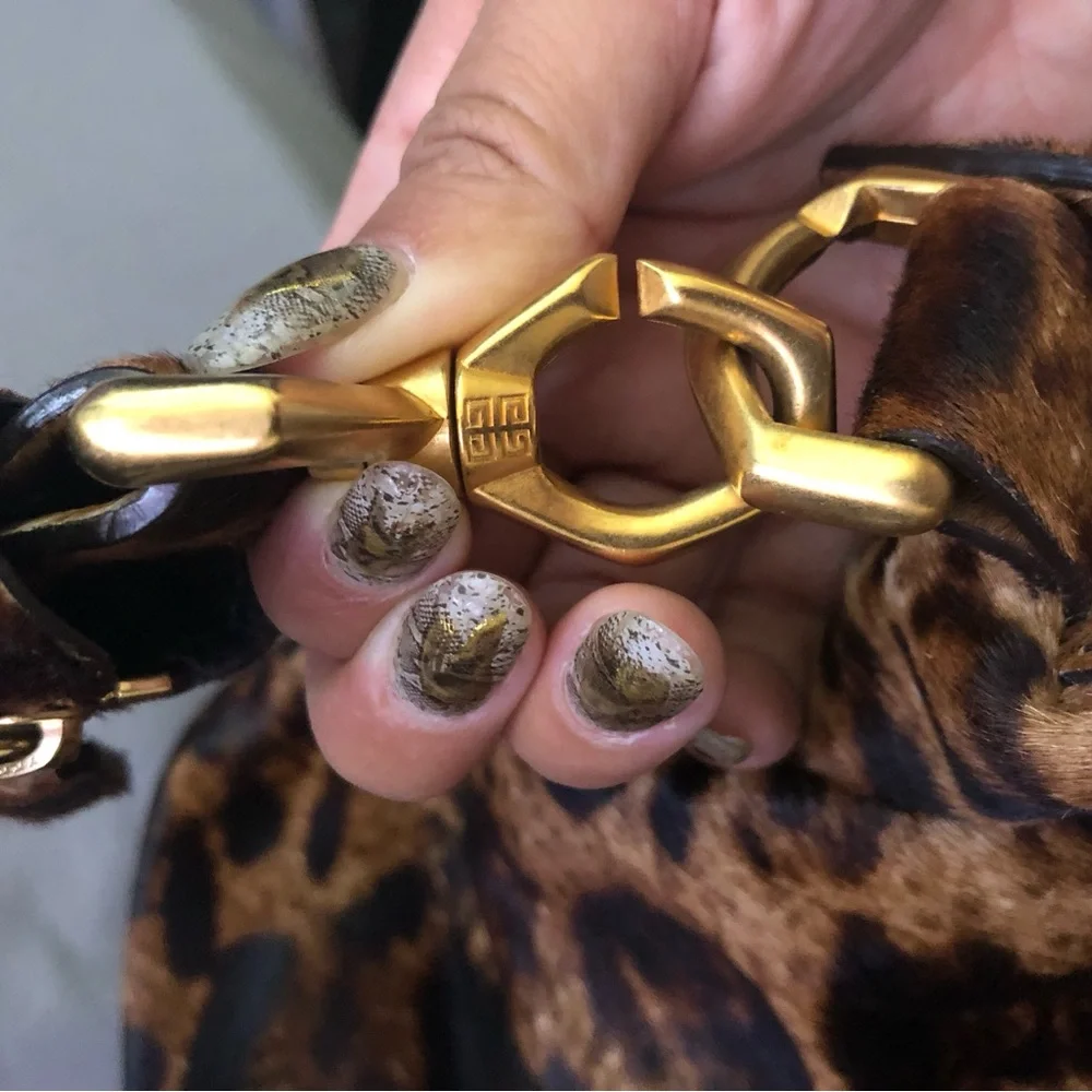 Rare Givenchy Nightingale Medium Leopard Print Calf Hair Ponyhair Handbag - Picture 13 of 15